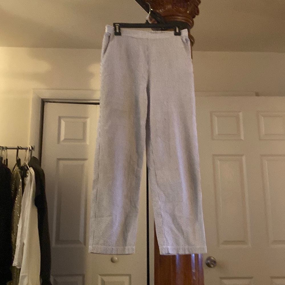 Searsucker pants blue strip